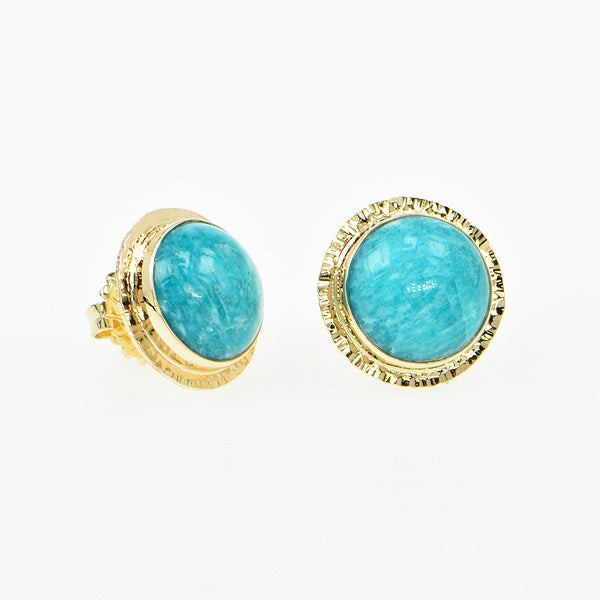 Amazonite Cabochon Earrings