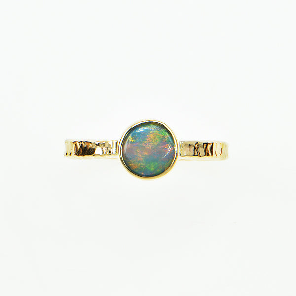 Black Opal Doublet Ring