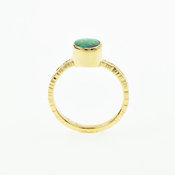 Black Opal Doublet Ring