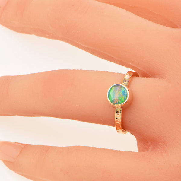 Black Opal Doublet Ring