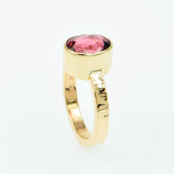 Pink Tourmaline Faceted Ring