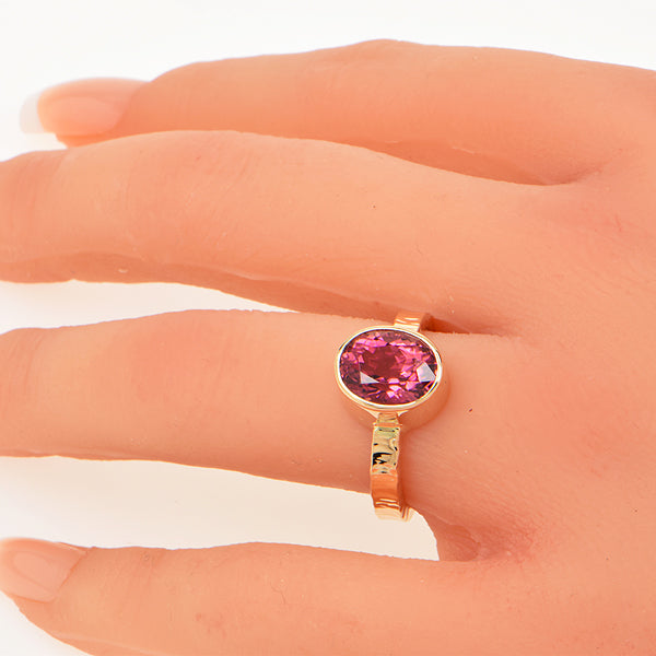 Pink Tourmaline Faceted Ring