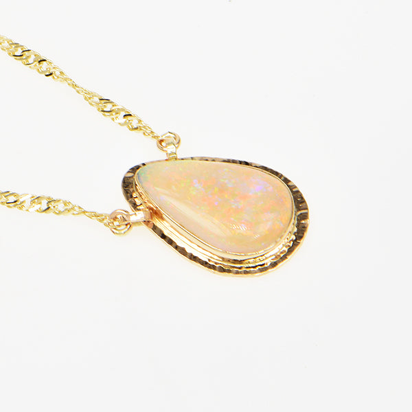 Red Crystal Opal Cabochon Necklace