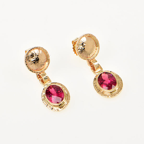 Rubellite Tourmaline Faceted Earrings