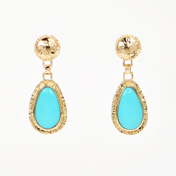 Kingman Turquoise Cabochon Earrings