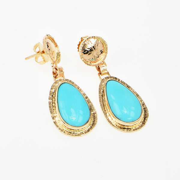 Kingman Turquoise Cabochon Earrings