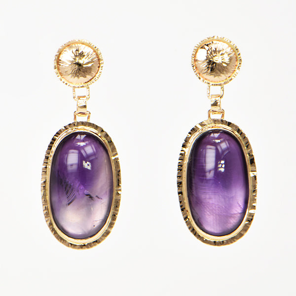 Brejinho Amethyst Cabochon Earrings