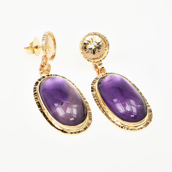 Brejinho Amethyst Cabochon Earrings