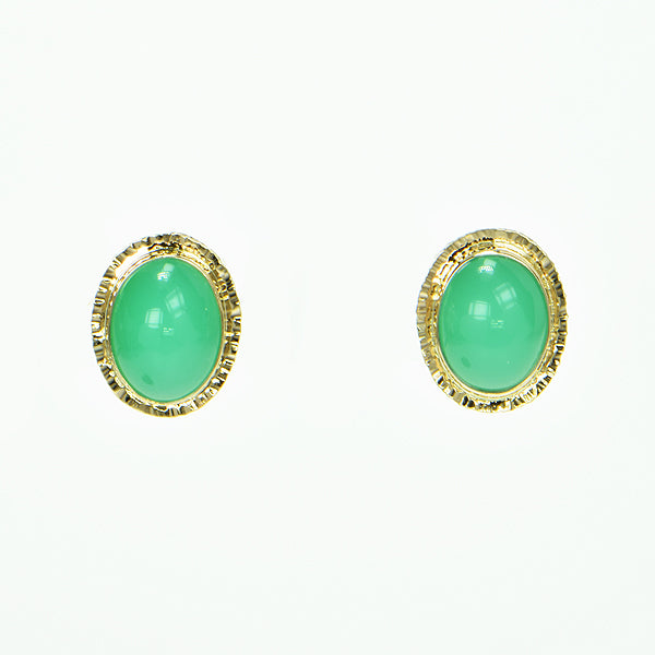 Chrysoprase Cabochon Earrings