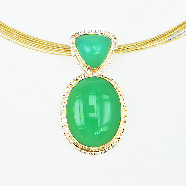 Chrysoprase Cabochon Pendant
