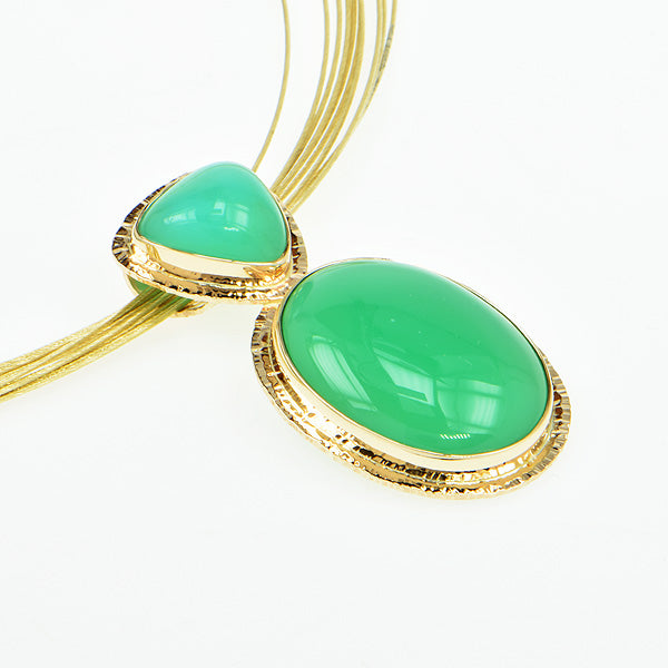 Chrysoprase Cabochon Pendant