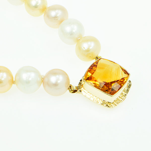 Irai Citrine Faceted and Multi-color Freshwater Pearl Necklace