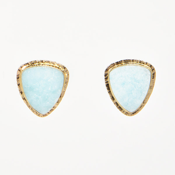 Drusy Hemimorphite Cabochon Earrings