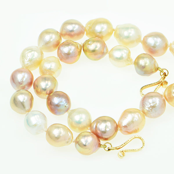 Kunzite Faceted and Multi-color Freshwater Pearl Necklace