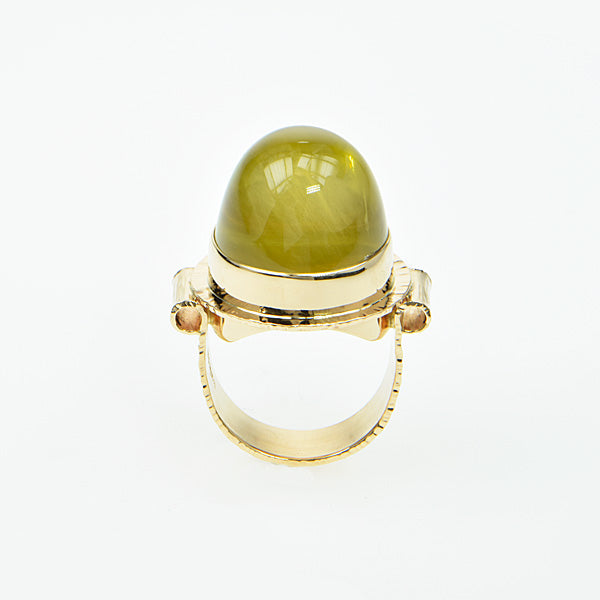 Lemon Citrine High Dome Cabochon Ring