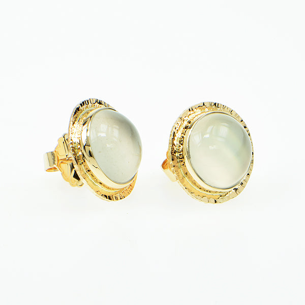 Catseye Moonstone Cabochon Earrings