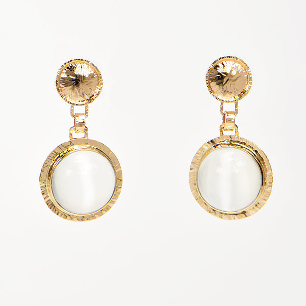 Catseye Moonstone Cabochon Earrings