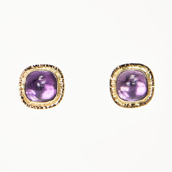 Amethyst Cabochon Earrings