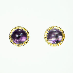 Amethyst Cabochon Earrings
