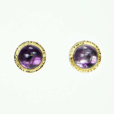 Amethyst Cabochon Earrings