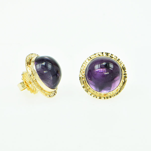 Amethyst Cabochon Earrings