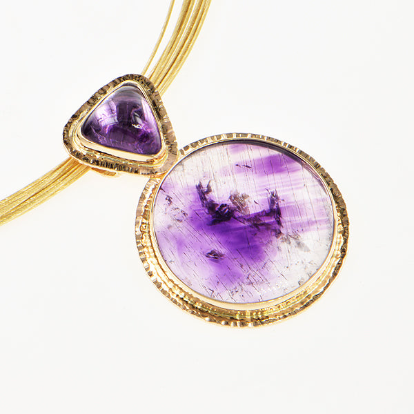 Cacoxenite Amethyst Cabochon Pendant