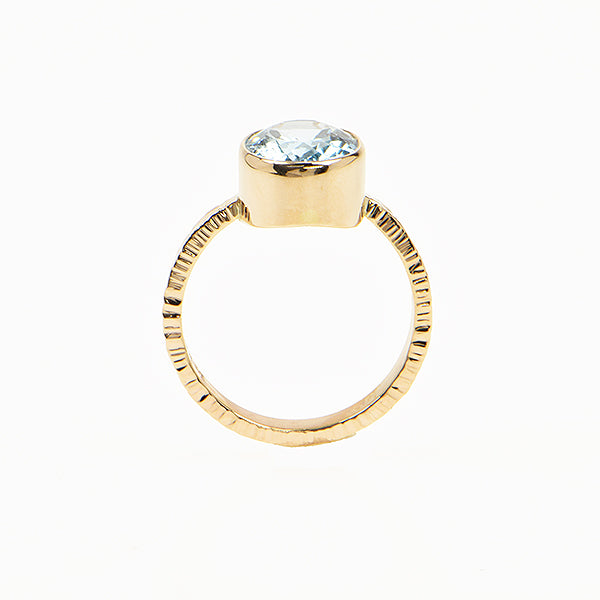 Aquamarine Faceted Ring