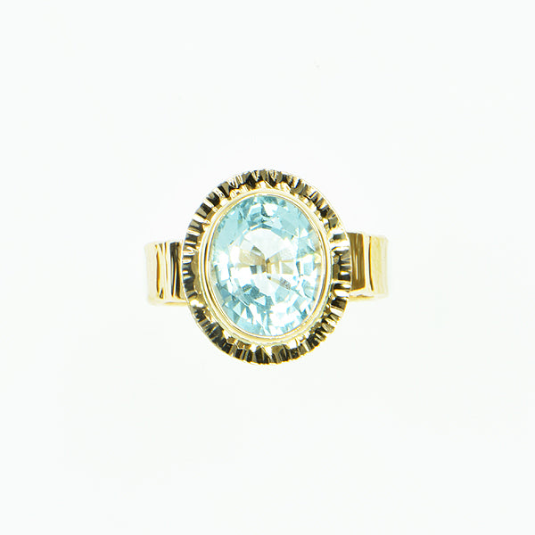 Aquamarine Faceted Ring
