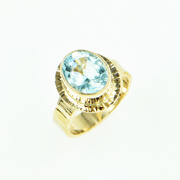 Aquamarine Faceted Ring