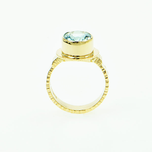 Aquamarine Faceted Ring