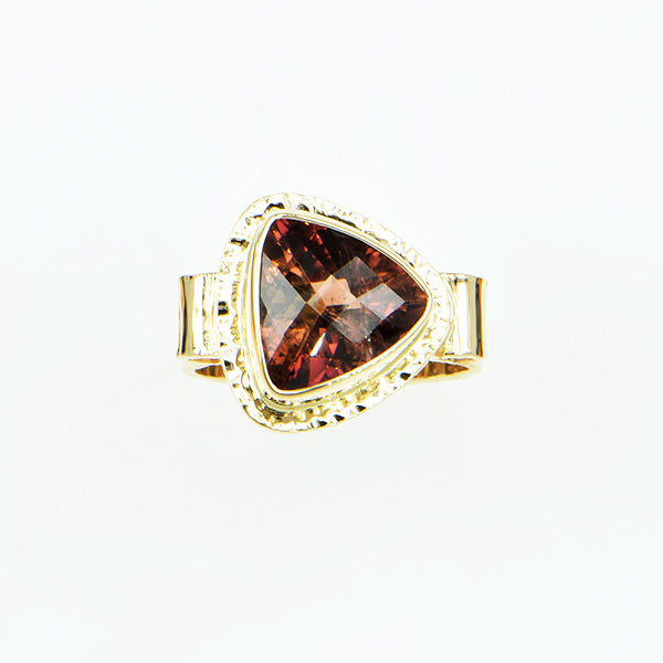 Bi Color Tourmaline Faceted Ring