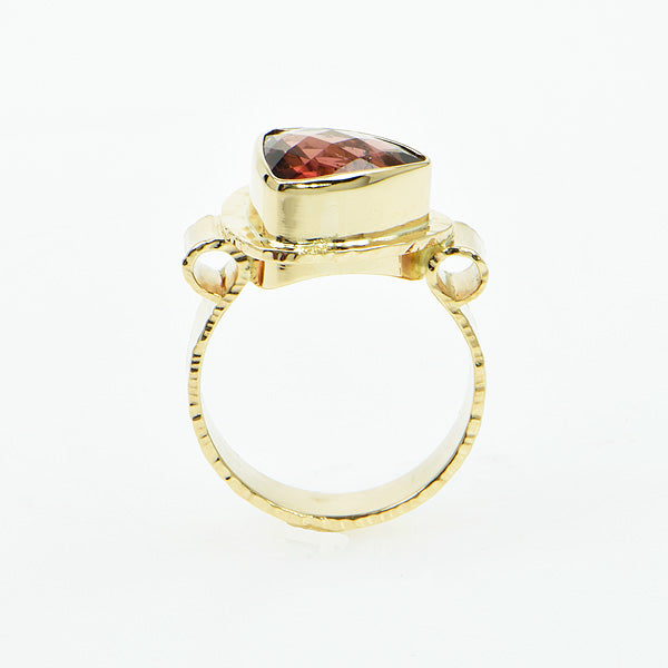Bi Color Tourmaline Faceted Ring
