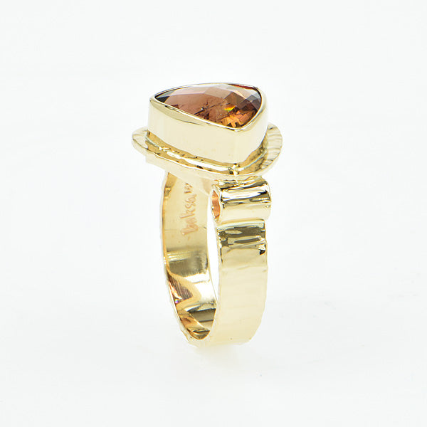Bi Color Tourmaline Faceted Ring