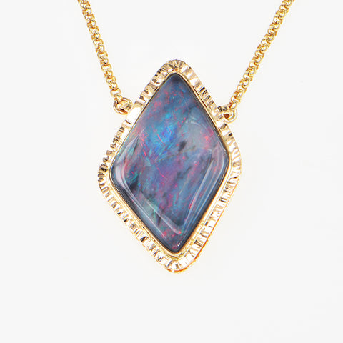 Black Opal Cabochon Necklace