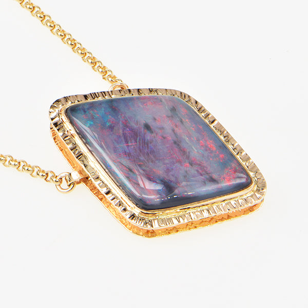Black Opal Cabochon Necklace
