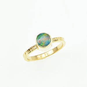 Black Opal Doublet Ring