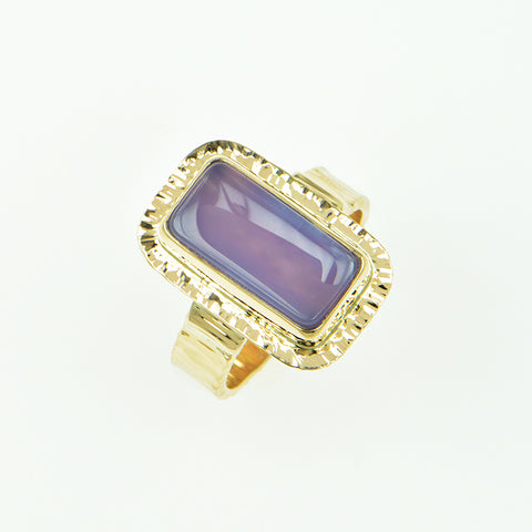 Grape Chalcedony Cabochon Ring