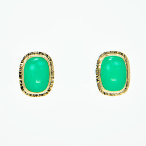 Chrysoprase Cabochon Earrings