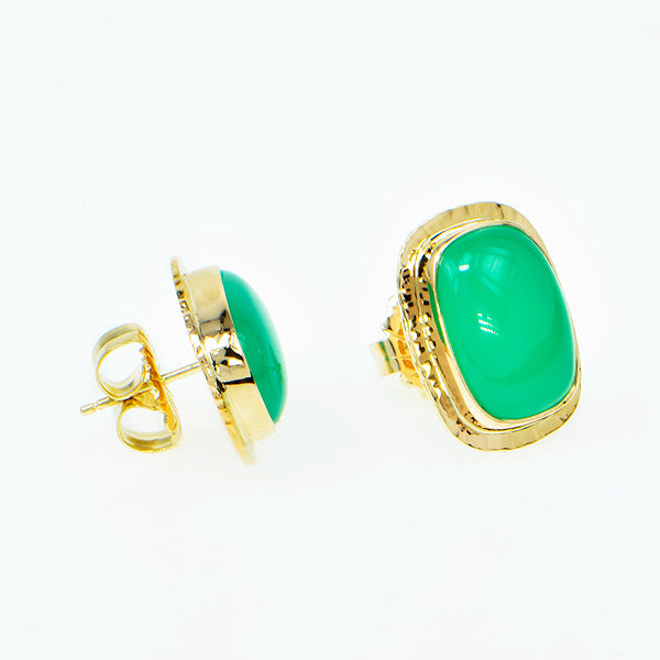 Chrysoprase Cabochon Earrings