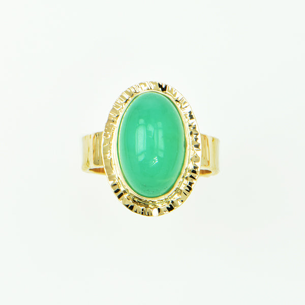 Chrysoprase Cabochon Ring