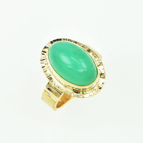 Chrysoprase Cabochon Ring