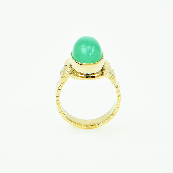 Chrysoprase Cabochon Ring