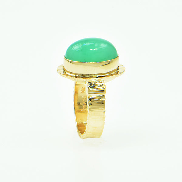 Chrysoprase Cabochon Ring