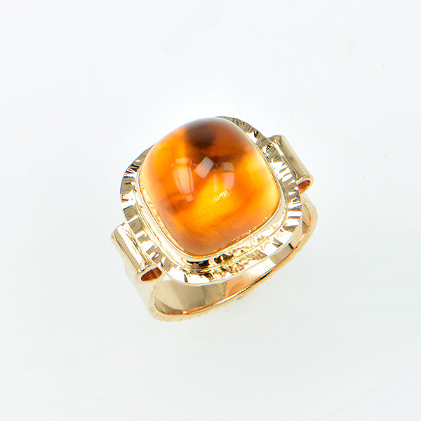 Honey Citrine Cabochon Ring