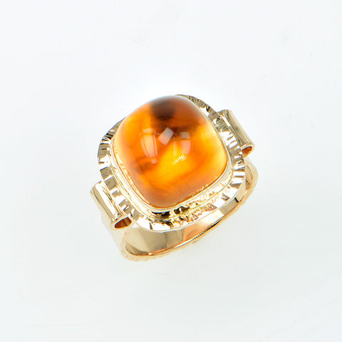 Honey Citrine Cabochon Ring