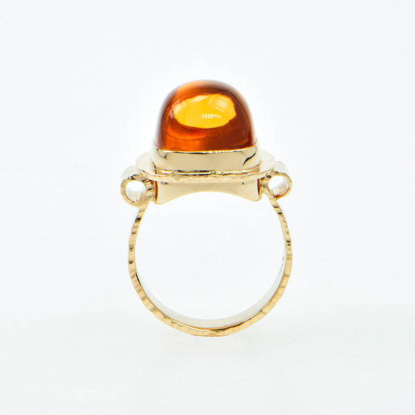 Honey Citrine Cabochon Ring