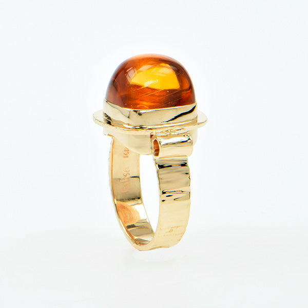 Honey Citrine Cabochon Ring