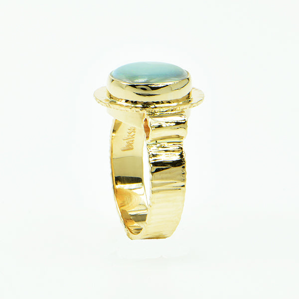 Crystal Flash Opal Cabochon Ring