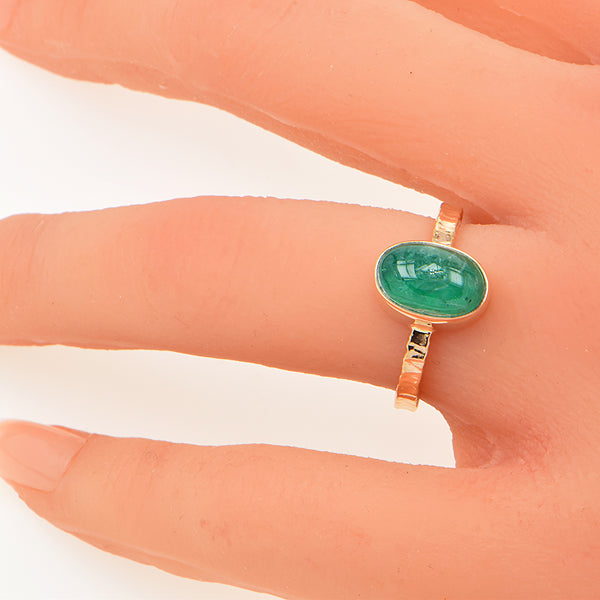 Emerald Cabochon Ring