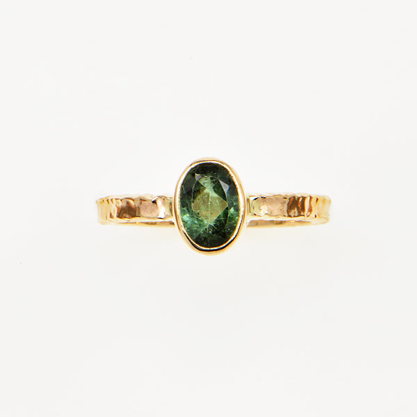 Fern Green Tourmaline Faceted Ring